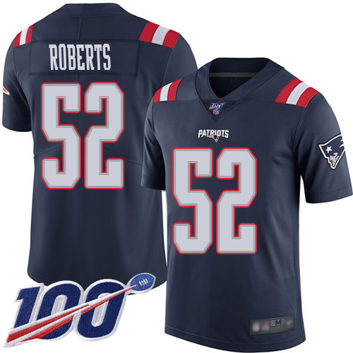 New England Patriots Football #52 100th Season Limited Navy Blue Men Elandon Roberts NFL Jersey->new england patriots->NFL Jersey